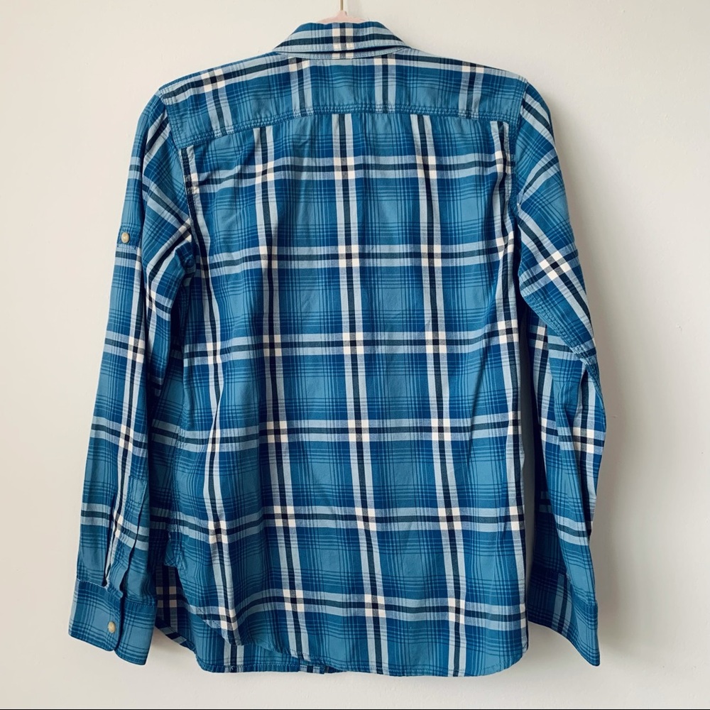 Lauren Ralph Lauren Plaid Button Front Shirt Roll Tab Sleeve Size Small - Picture 4 of 6